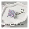 Porte-clés testeur de commutateur mécanique silencieux rose et bleu antistress - Rose et Bleu (Commutateur Linéaire Clic)