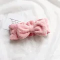 Fascia per capelli con fiocco rosa morbido per pulizia del viso - Stile Fiocco Grande / Rosa