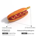 Colgante de perrito caliente de esmalte y acero inoxidable para creación de joyas DIY - Estilo Comida Hot Dog (PJ94010) / 17.01x5.92mm / Multicolor