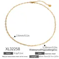 Collar de cadena de clips en acero inoxidable dorado con dije de corazón ajustable - Collar de Cadena de Clip con Dije de Corazón (XL32258) / 40cm+5cm (2.6mm)