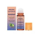 Organic castor oil for body massage with rose quartz roller in a 50ml gradient bottle - Plastic Roller Style