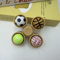 Stress-relieving 4-arm fidget spinner keychain with soccer basketball tennis ball designs - 4 Buttons Spinner / With LED Lights / Football