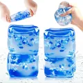 Blauwe doorschijnende sneeuwvlok ijsblokje squishy speeltje voor stressverlichting - Sneeuwvlok Maltose Ijsblokje / 4.50cm / Blauw