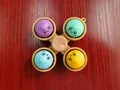 Four-color emoji steamed bun fidget spinner toy featuring cute cartoon facial expressions - Emoji 4-Button Spinner / Without Lights / Multicolor