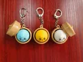 Adorable dumpling squishy keychain set featuring three cute colors for stress relief - Emoji Style (1 Button) / Without Lights / Multicolor