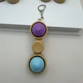 Steamed bun fidget keychain toy with purple and blue pop buttons for stress relief - Steamed Bun 2-Key Gyro / Without Lights / Multicolor