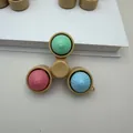 Colorful 3-sided fidget spinner keychain with soft swirl silicone bubble poppers - Steamed Bun 3-Key Gyro / Without Lights / Multicolor