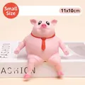 Simpatico maialino rosa giocattolo antistress con cravatta rossa, taglia piccola 11x10cm - Stile Piccolo (HL250322解压猪1) / 1 Pezzo