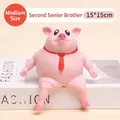 Simpatico maialino rosa antistress di medie dimensioni con cravatta rossa per ufficio - Stile Medio (HL250322解压猪1) / 1 Pezzo