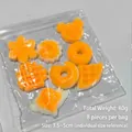 Detail view of 8-piece assorted cute breakfast themed squeeze toys in a clear bag - Miniature Food Toys / Set of 8