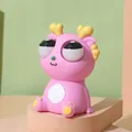 Simpatico giocattolo antistress drago rosa con occhi sporgenti creativo per bambini - Piccolo Drago / confezione in sacchetto OPP / Rosa
