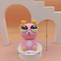 Creatieve roze draak stress toy met uitpuilende ogen voor ontspanning, 11 cm hoog - Roze