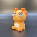 Kreatives lustiges gelbes Drachen-Quetschspielzeug mit Plopp-Augen zum Stressabbau - Klein Ohne Schlüsselanhänger / 8cm / Orange