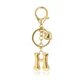 Detailed macro view of the gold bubble letter H keychain featuring a heart charm - Letter H