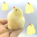 Soft flocked yellow chick squishy toy stress relief squeeze toy for kids and adults - Flocked Chick