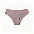 Close-up of mauve seamless high-elasticity Brazilian briefs with folded edges - 3XL / Bottoms / Gray Purple