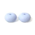 Two 14mm light blue silicone abacus beads for DIY jewelry making and spacer use. - Elegant Blue