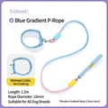 Blue gradient pet leash and collar set for all dog breeds, 1.2m length - Leash Set (1cm Diameter) / M / Blue Gradient