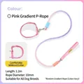 Pink gradient dog leash and collar set, 1.2m length, durable rope for all dog breeds. - Leash Set (1cm Diameter) / M / Pink Gradient