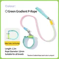 Adjustable gradient green pet P-rope leash and collar set, 1.2m length, 12mm diameter - Leash Set (1.2cm Diameter) / M / Green Gradient