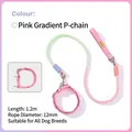 Pink gradient pet leash set with matching widened collar for all dog breeds 1.2m long - Leash Set (1.2cm Diameter) / M / Pink Gradient