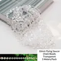 Cuentas de platillo acrílico transparente de 10mm para decoración, 5m - Hilo de Cuentas de Platillo Volador de 10mm / 5 Metros Por Paquete / Transparente