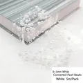 Cadena de perlas acrílicas blancas 8mm+3mm para decoración DIY, paquete de 5 metros - Cadena de cuentas de 8+3mm / 5 Metros Por Paquete / Blanco