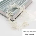 Guirnalda de perlas acrílicas crema 8+3mm para decoración de bodas y hogar, 5m por pack - Cadena de cuentas de 8+3mm / 5 Metros Por Paquete / Beige