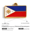 Philippines flag stainless steel pendant with 18k gold plating and drip oil craft - Philippines Style (PJ94020)