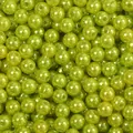 Vibrant lime green round ABS faux pearl beads with holes for DIY jewelry making projects - 4mm 29g/Pack (Approx. 1000 Pcs) / Green