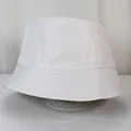 Simple and classic plain white polyester bucket hat with reinforced brim stitching details - 58cm One Size / Pure White