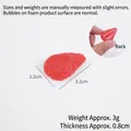 Miniature faux strawberry slice for DIY crafts shown with dimensions 3.2x2.2cm and 0.8cm - 3.2cm Strawberry Half Slice (Printed)