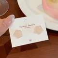 Sweet pink cherry blossom flower stud earrings for women with hypoallergenic silver needle - Pink Jelly Flower (XXW003)