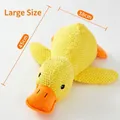 Large yellow squeaky plush duck dog toy for aggressive chewers, 45cm length - Assault Duck-Large / 45cmx38cm