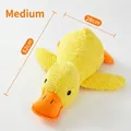 Medium yellow plush squeaky duck dog toy for teeth grinding 32x28cm size - Assault Duck-Medium / 32cmx28cm