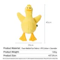 Grand canard en peluche sonore pour chien, tissu en fausse fourrure de lapin, 40cm de haut - Jouet Canard Lingot / 40cmx29cm / Jaune vif