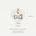 Witte hartvormige acryl hanger met glitter bot motief en gouden ring voor DIY - Botvormige hanger / Lijn Bot (Nr. 4)