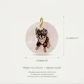 Ronde witte acryl hanger met schattige hondenillustratie en gouden buigring voor sieraden - Alleen Hanger (Zonder Ketting) / Border Collie met Bril (Nr. 8)