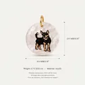 Acryl ronde bedel met schattige hondenprint op parelmoer basis voor DIY sieraden - Alleen Hanger (Zonder Ketting) / Zwarte Akita (Nr. 12)