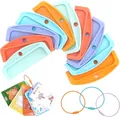 Wiederverwendbare bunte Kunststoff-Kartenhüllen für Yoto-Karten mit drei Metallringen - 10 Stück Packung (Mit 3 Ringen) / Gemischte Farben