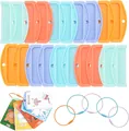 Mehrfarbige Silikon-Schutzhüllen für Yoto-Karten mit Drahtringen und Clips im Set - 20 Stück Packung (Mit 5 Ringen) / Gemischte Farben