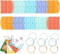 Bunte Kunststoff-Kartenhüllen mit Metallringen für Yoto-Audio-Player-Sammelkarten - 30 Stück Packung (Mit 9 Ringen) / Gemischte Farben