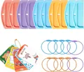 Bunte Kunststoff-Kartenhüllen und Drahtschlaufenset für Yoto-Karten-Aufbewahrung - 10 Stück Packung (Mit 10 Ringen) / Gemischte Farben