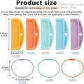 Detaillierte Größenangaben für wiederverwendbare Plastikkartenhüllen und Aufhängeringe - 20 Stück Packung (Mit 20 Ringen) / Gemischte Farben