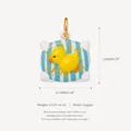 Cute hand-painted yellow duck ceramic pendant on a blue striped pillow charm for jewelry. - 8-Duckling Pendant (Pendant Only (Without Chain))