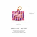 Cute pink pig sleeping on purple striped pillow copper charm pendant jewelry variant - Pig Pendant (Pendant Only (Without Chain))