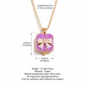 Purple gift box locket necklace with white bow and pearls, copper material, 15.7g - Purple Enamel Pearl Bow Opening Locket / Purple