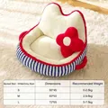 Schattige warme koraalvlies huisdierenmand voor katten en kleine honden, sofa - S 50*45 / Blauw-witte strepen