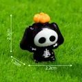 Statuetta in miniatura cucciolo scheletro di Halloween con cappello zucca per decoro DIY - Al2.5cm La2.2cm Sp1.3cm