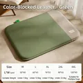 Alfombrilla impermeable de cuero bicolor verde y beige para perros y gatos con tabla de tallas - Cuero en bloques de color Verde